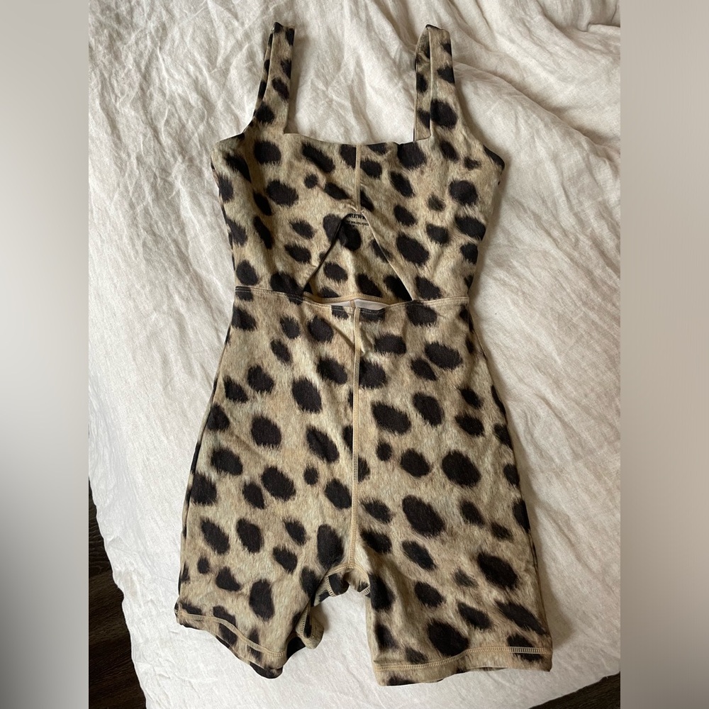 WeWoreWhat cutout leopard active romper